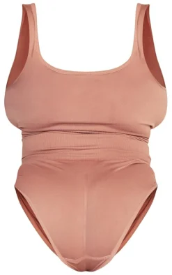 Plus Mauve Shapewear Elasticated Waist Bodysuit