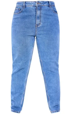 Plus Mid Washed Mom Jeans