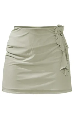 Plus Mint Green Corsage Detail Skirt