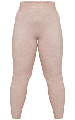 Plus Mocha Knitted Slouchy Sweatpant