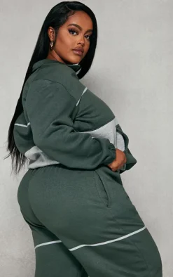 Plus Moss Green Luxury Ski Resort Graphic Sweatshirt