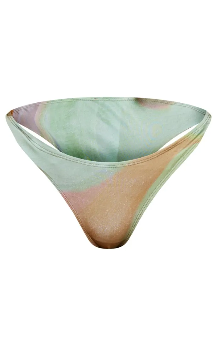 Plus Multi Abstract Marble Print Bikini Bottom