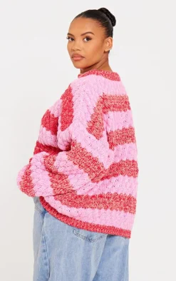 Plus Multi Bobble Knit Chunky Sweater