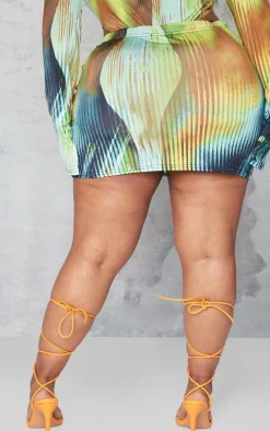 Plus Multi Body Print Low Rise Micro Mini Skirt