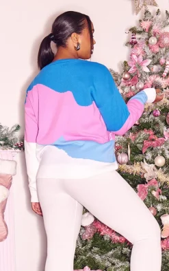 Plus Multi Landscape Oversized Christmas Sweater