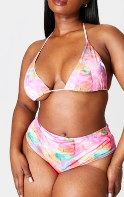 Plus Multi Printed Mix & Match High Waist Bikini Bottoms
