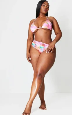 Plus Multi Printed Mix & Match High Waist Bikini Bottoms