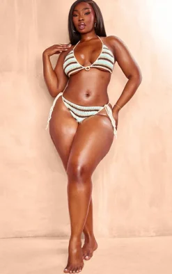 Plus Multi Tie Side Crochet Bikini Bottoms