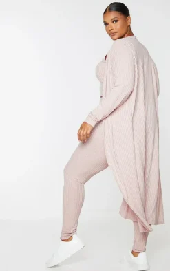 Plus Oatmeal Knitted 3 Piece Legging Set