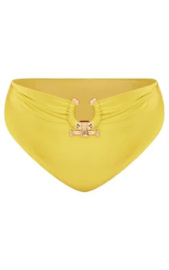 Plus Olive Hammered Trim Bikini Bottoms