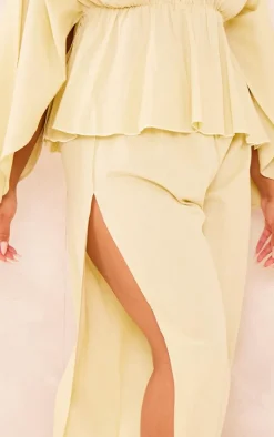 Plus Olive Linen Look Drape Detail Pants