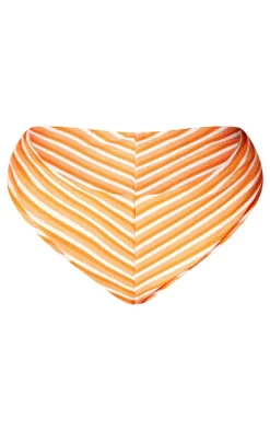 Plus Orange Striped Bikini Bottoms