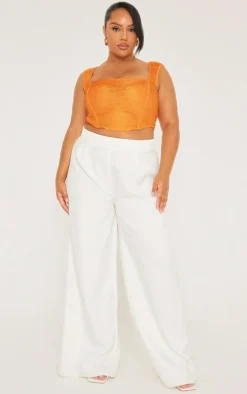 Plus Orange Textured Corset Top