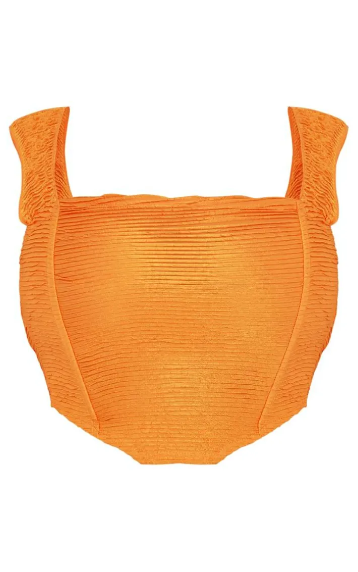 Plus Orange Textured Corset Top