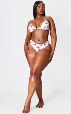 Plus Pink Chilli Printed Bikini Bottom