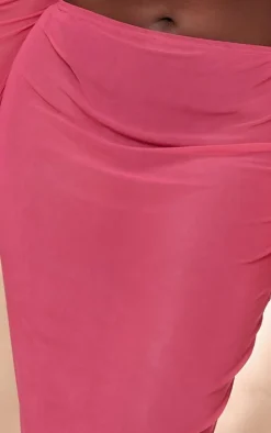 Plus Pink Mesh Beach Midi Skirt