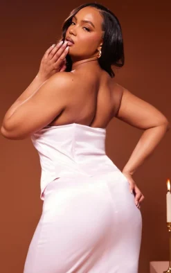 Plus Pink Satin Flower Corset