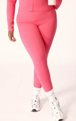 Plus Raspberry Sculpt High Waist Gym Leggings