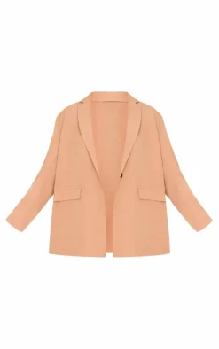 Plus Sand Oversized Button Up Blazer