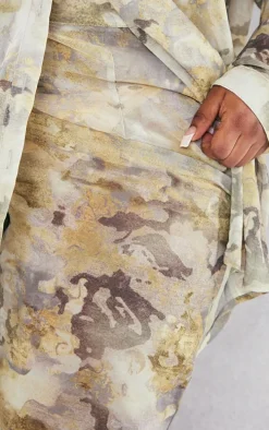 Plus Stone Camo Print Beach Flares