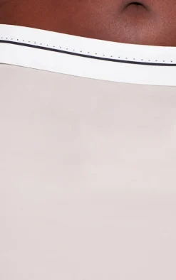 Plus Stone Contrast Foldover Panel Mini Skirt