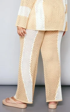 Plus Stone Contrast Stripe Knitted Pants