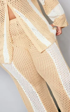 Plus Stone Contrast Stripe Knitted Pants