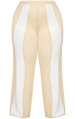 Plus Stone Contrast Stripe Knitted Pants
