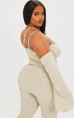 Plus Stone Distressed Underwired Corset Top