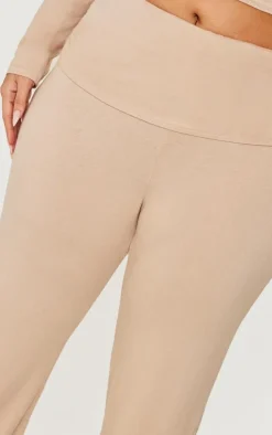 Plus Stone Fold Over Soft Touch Flared Pants