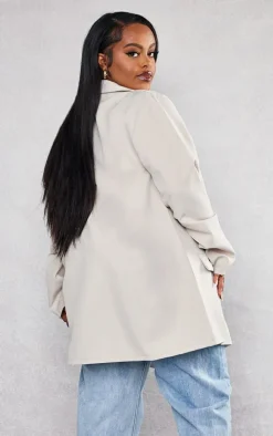 Plus Stone Oversized Longline Blazer