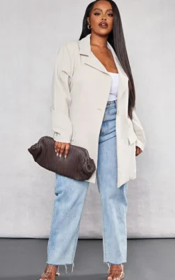 Plus Stone Oversized Longline Blazer