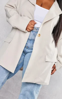 Plus Stone Oversized Longline Blazer