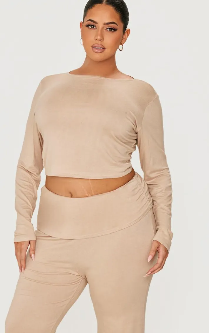 Plus Stone Soft Touch Long Sleeve Top