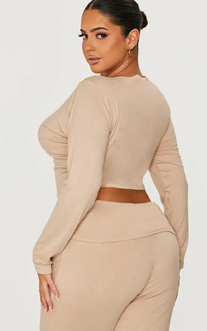 Plus Stone Soft Touch Long Sleeve Top