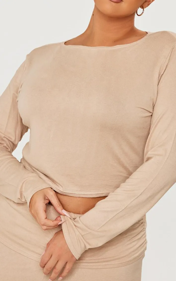 Plus Stone Soft Touch Long Sleeve Top