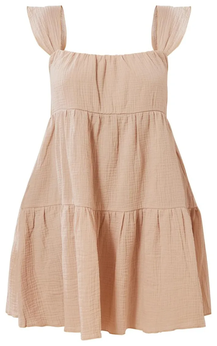 Plus Stone Textured Tiered Shift Dress