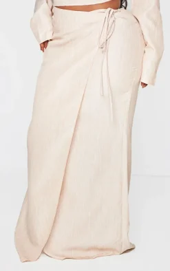 Plus Stone Tie Side Midi Skirt
