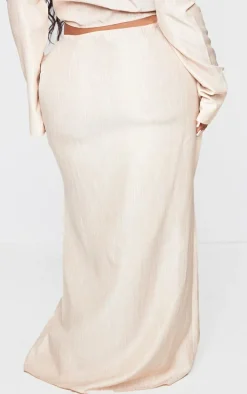 Plus Stone Tie Side Midi Skirt