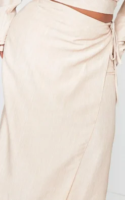 Plus Stone Tie Side Midi Skirt
