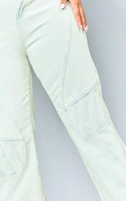 Plus Stone Vintage Wash Seam Detail Cargo Denim Jeans