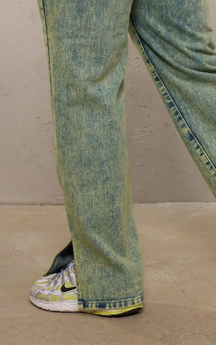 Plus Vintage Blue Wash Split Hem Jeans