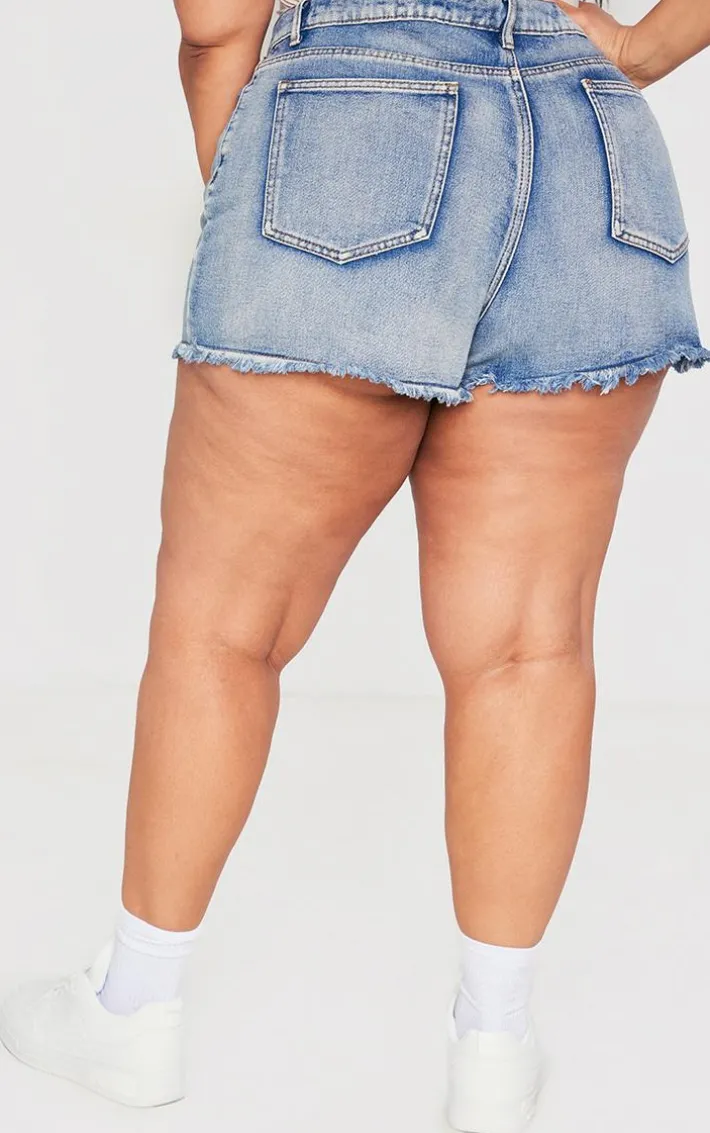 Plus Vintage High Waisted Denim Shorts