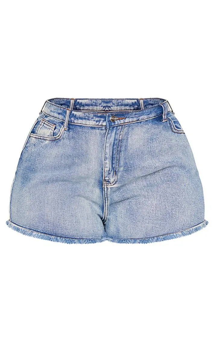 Plus Vintage High Waisted Denim Shorts