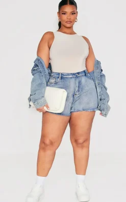 Plus Vintage High Waisted Denim Shorts