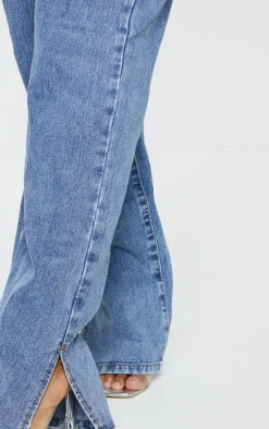 Plus Vintage Wash Split Hem Jeans