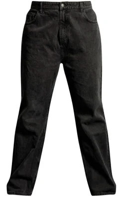 Plus Washed Black High Rise Straight Leg Jeans