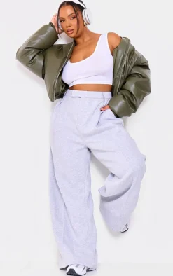 Plus White Basic Jersey Square Neck Crop Tank