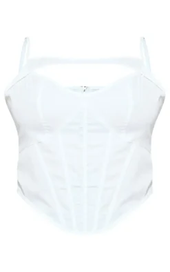 Plus White Cut Out Boned Corset