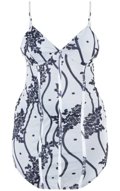 Plus White Lace Strappy Corset Detail Bodycon Mini Dress